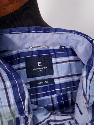 Camisa Pierre Cardin azul cuadros - Talla M