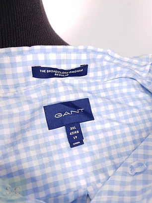 Camisa Gant celest blanco cuadros - Talla XXXL
