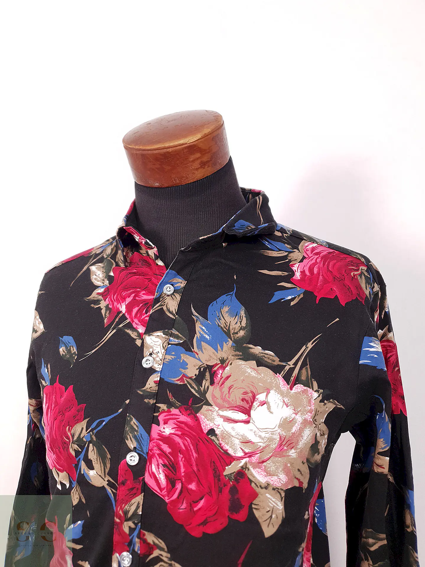 Camisa Zerooya flores negro rojos - Talla S 2