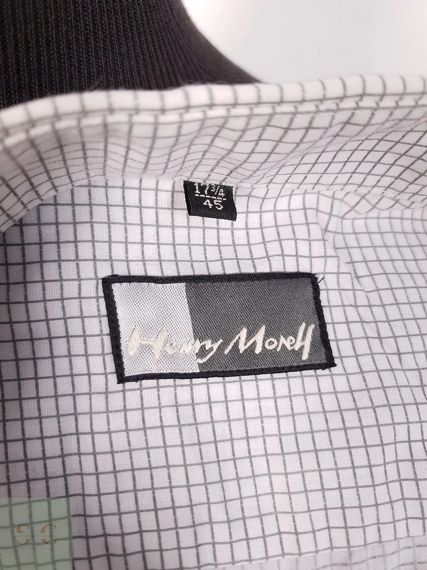 Camisa Henry Morell gris blanco microcuadros - Talla XXL 1