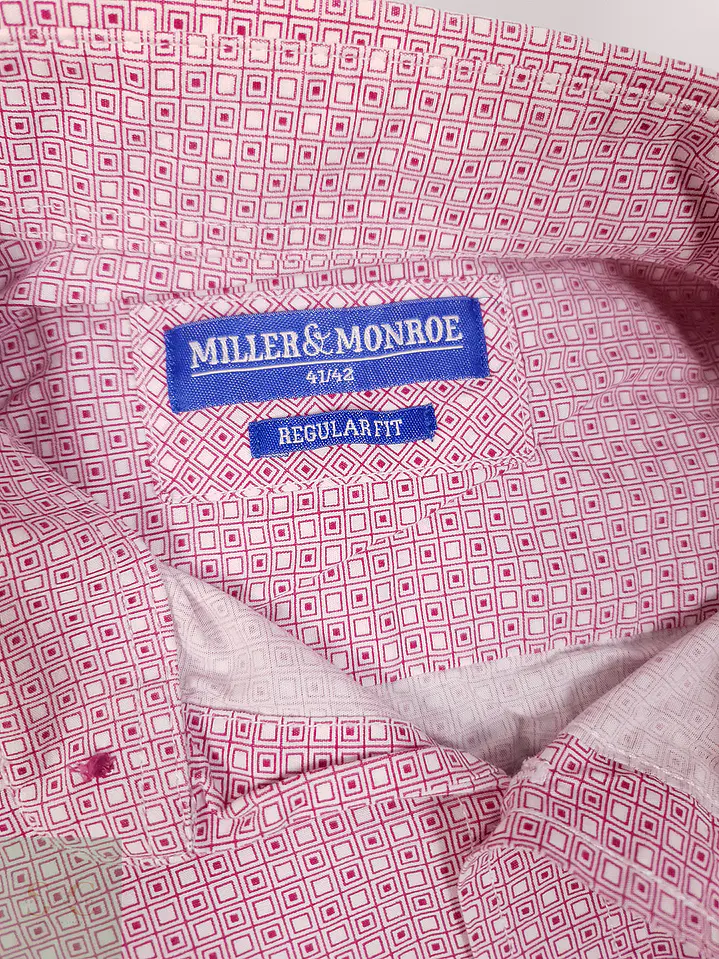 Camisa Miller y Monroe rosa microcuadros - Talla L 2