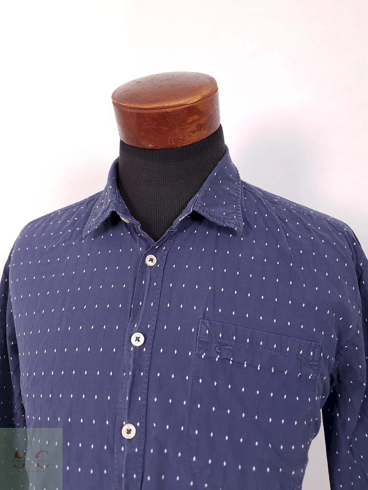 Camisa Camel Active azul con rombos - Talla L 2