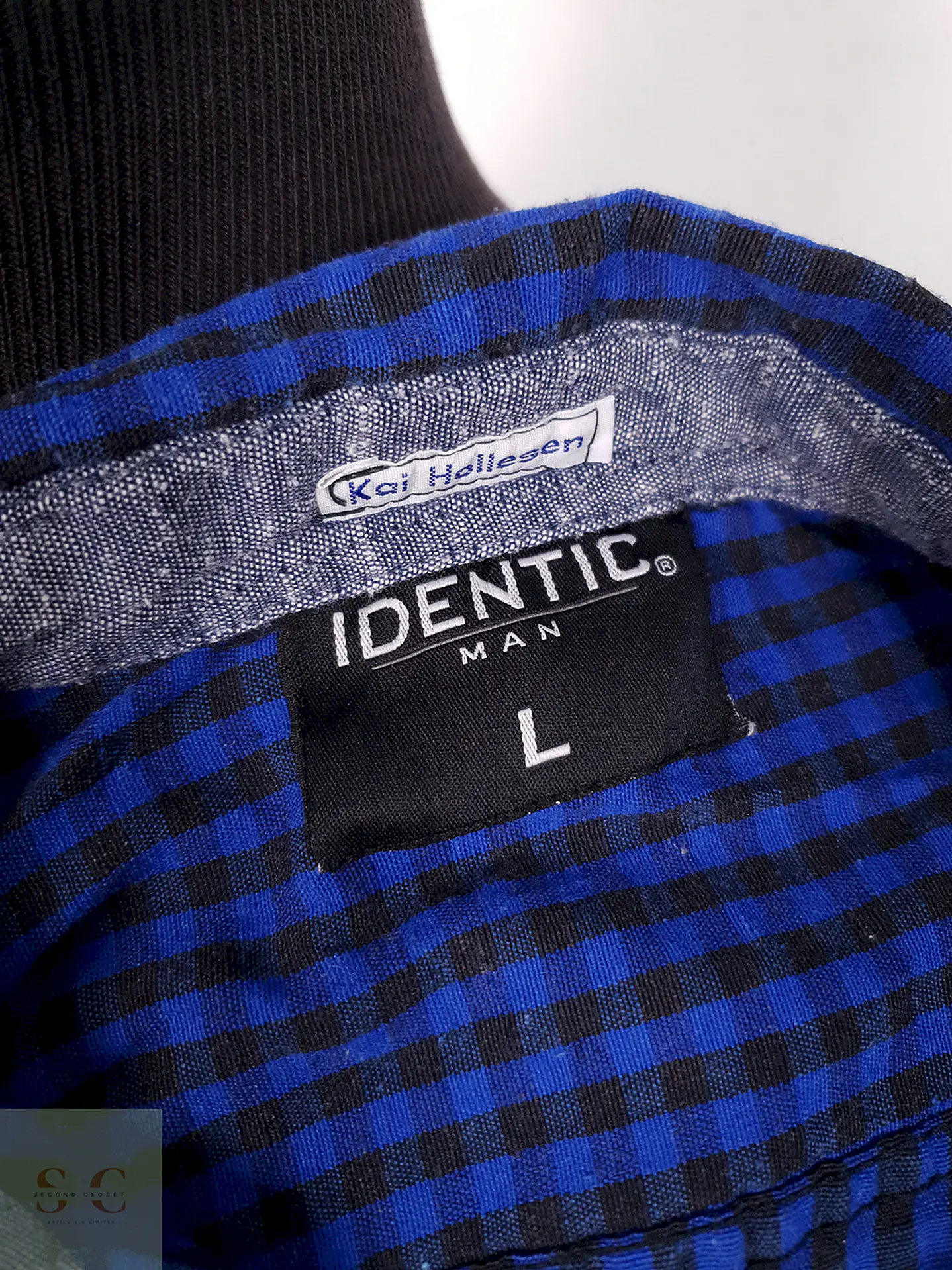 Camisa Identic Man azul negro cuadros - Talla L 2