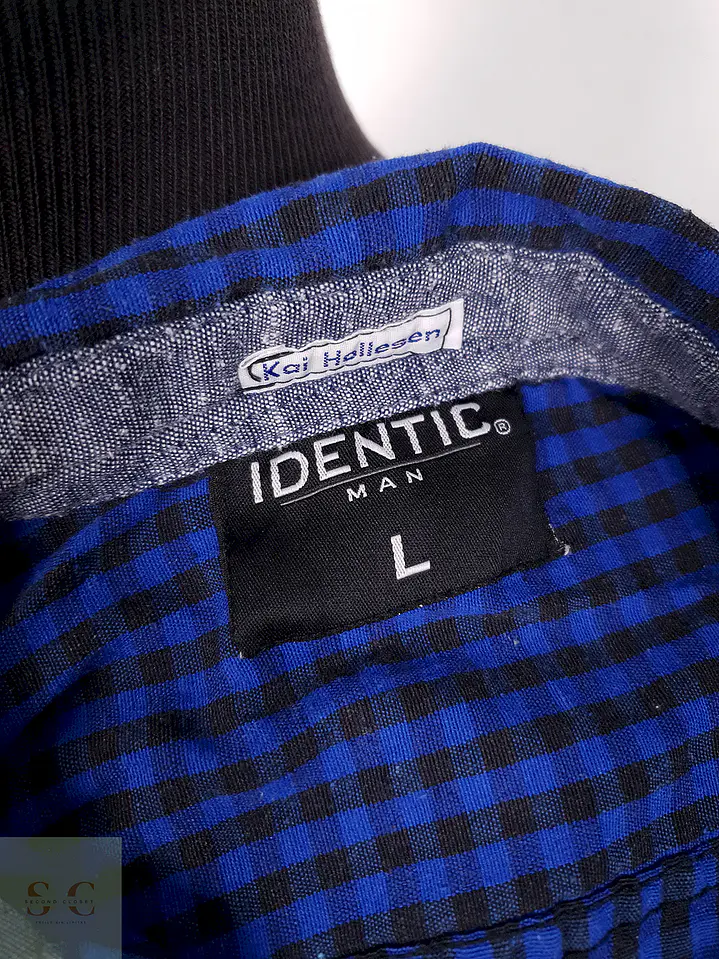 Camisa Identic Man azul negro cuadros - Talla L 2