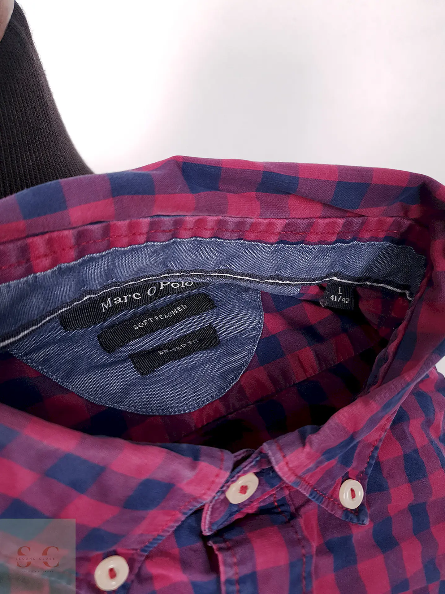 Camisa Marc O'Polo azul lila cuadros - Talla MB 1