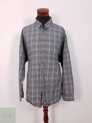 Camisa Cya plomo cuadros - Talla 5XL