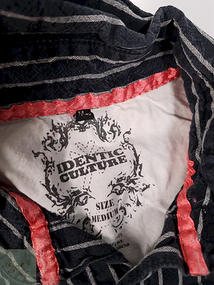 Camisa Identic Culture negro plomo rayas - Talla M