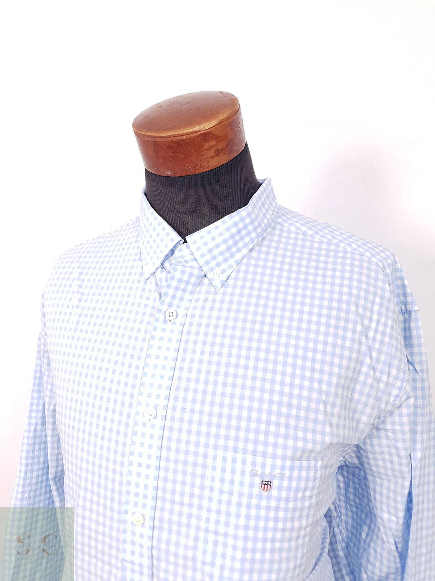 Camisa Gant celest blanco cuadros - Talla XXXL 2