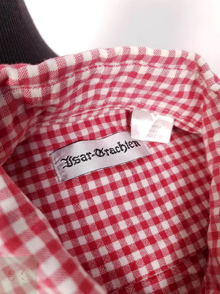 Camisa Usar Trachten rojo blanco cuadros - Talla L 2