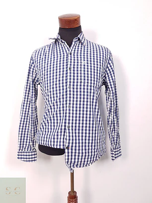 Camisa S. Oliver azul blanco cuadros - Talla M