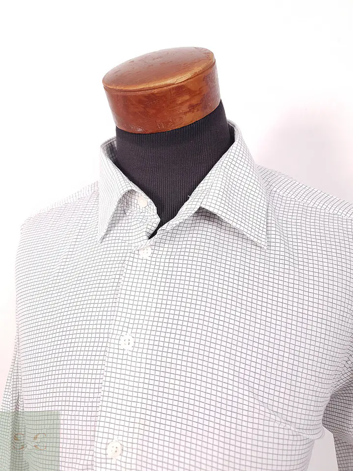 Camisa Henry Morell gris blanco microcuadros - Talla XXL 2