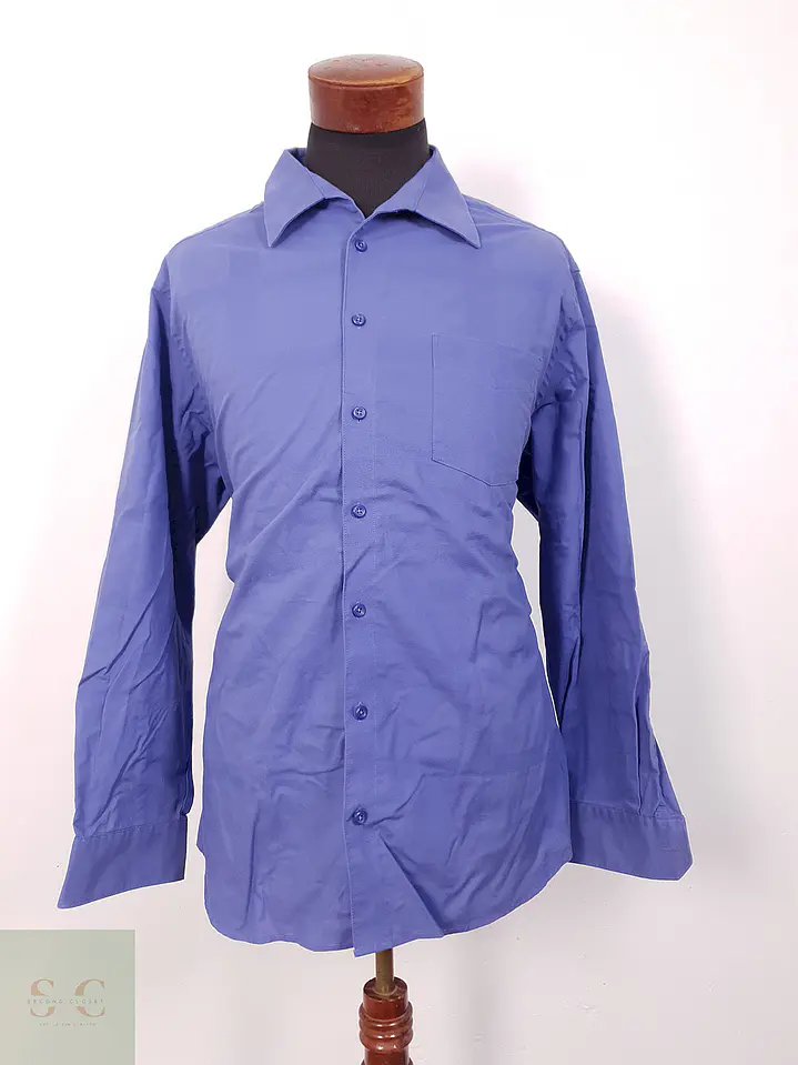 Camisa Walbusch azul liso - Talla XL 3