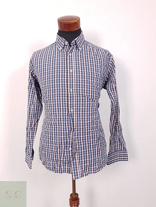 Camisa Man cuadros azul rojo negro - Talla L