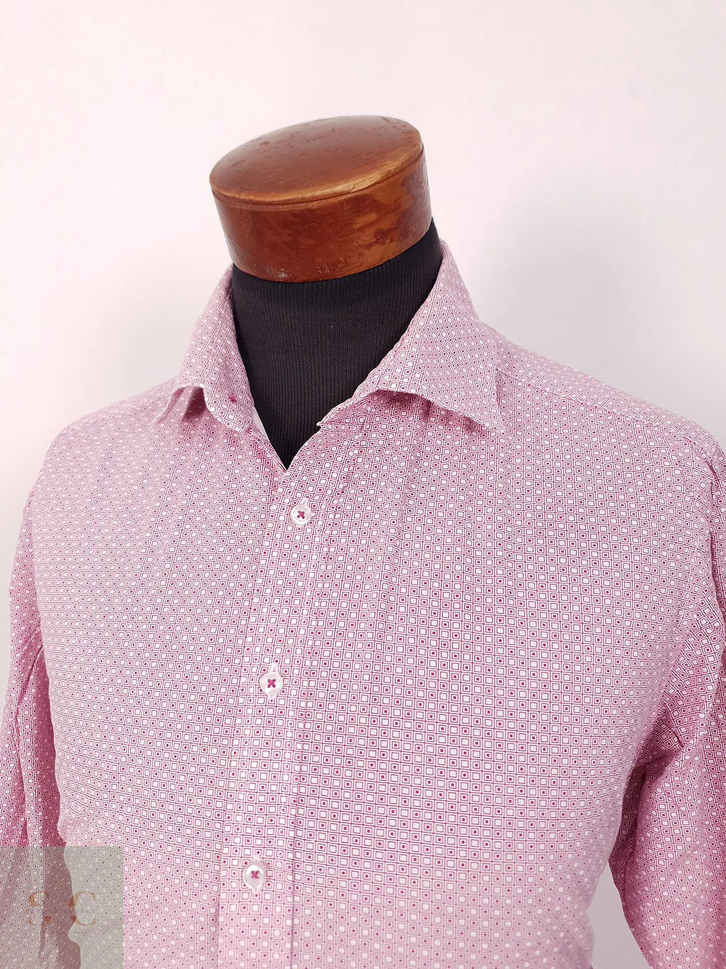 Camisa Miller y Monroe rosa microcuadros - Talla L 1