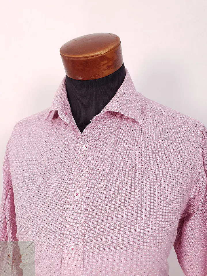 Camisa Miller y Monroe rosa microcuadros - Talla L 1