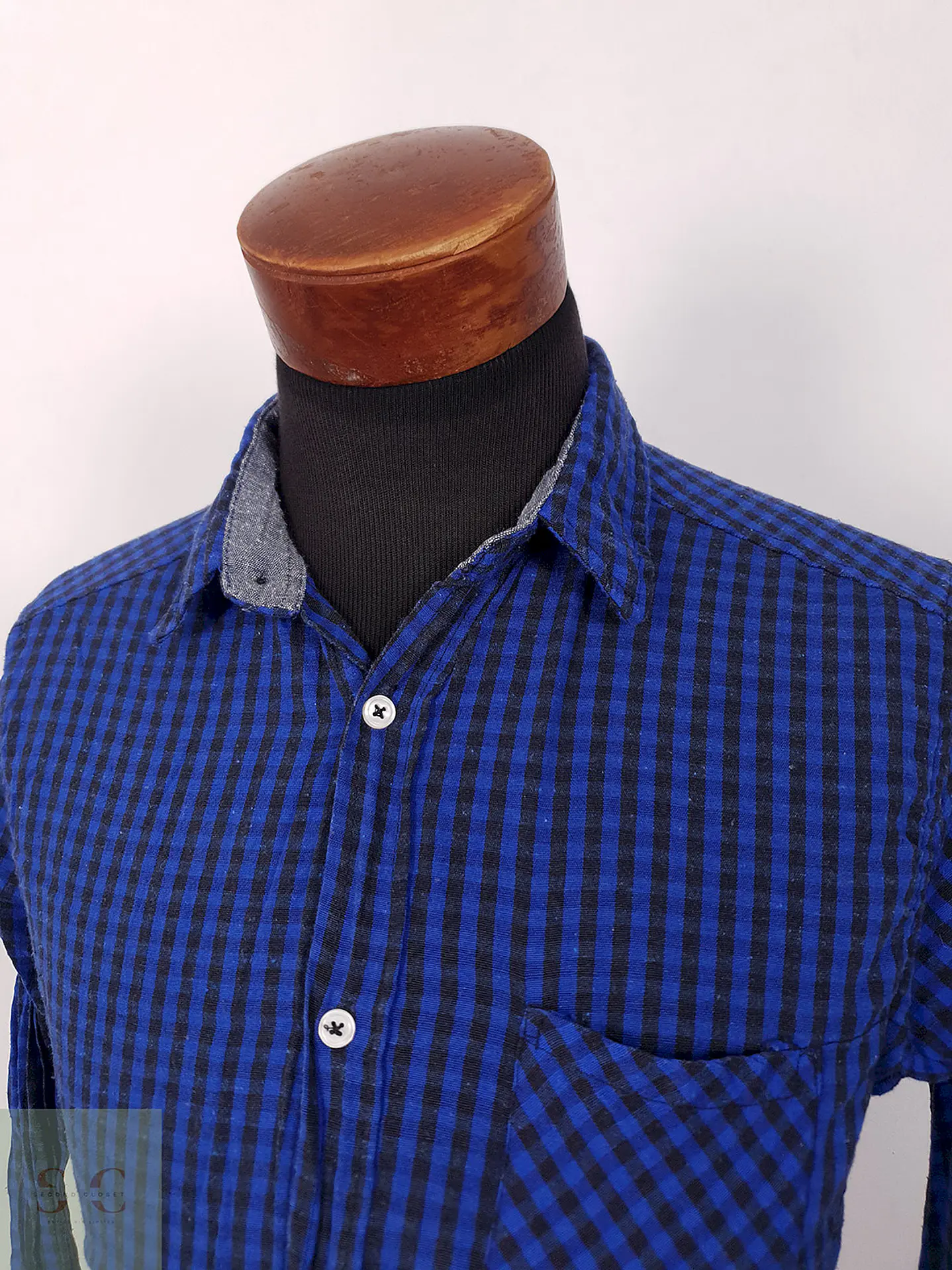 Camisa Identic Man azul negro cuadros - Talla L 1
