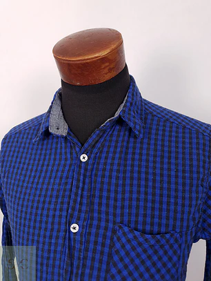 Camisa Identic Man azul negro cuadros - Talla L