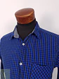 Camisa Identic Man azul negro cuadros - Talla L - Miniatura 1