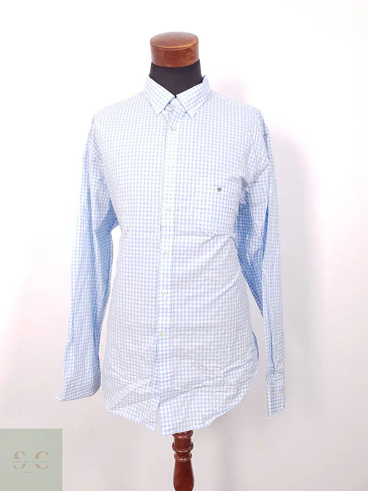 Camisa Gant celest blanco cuadros - Talla XXXL 3