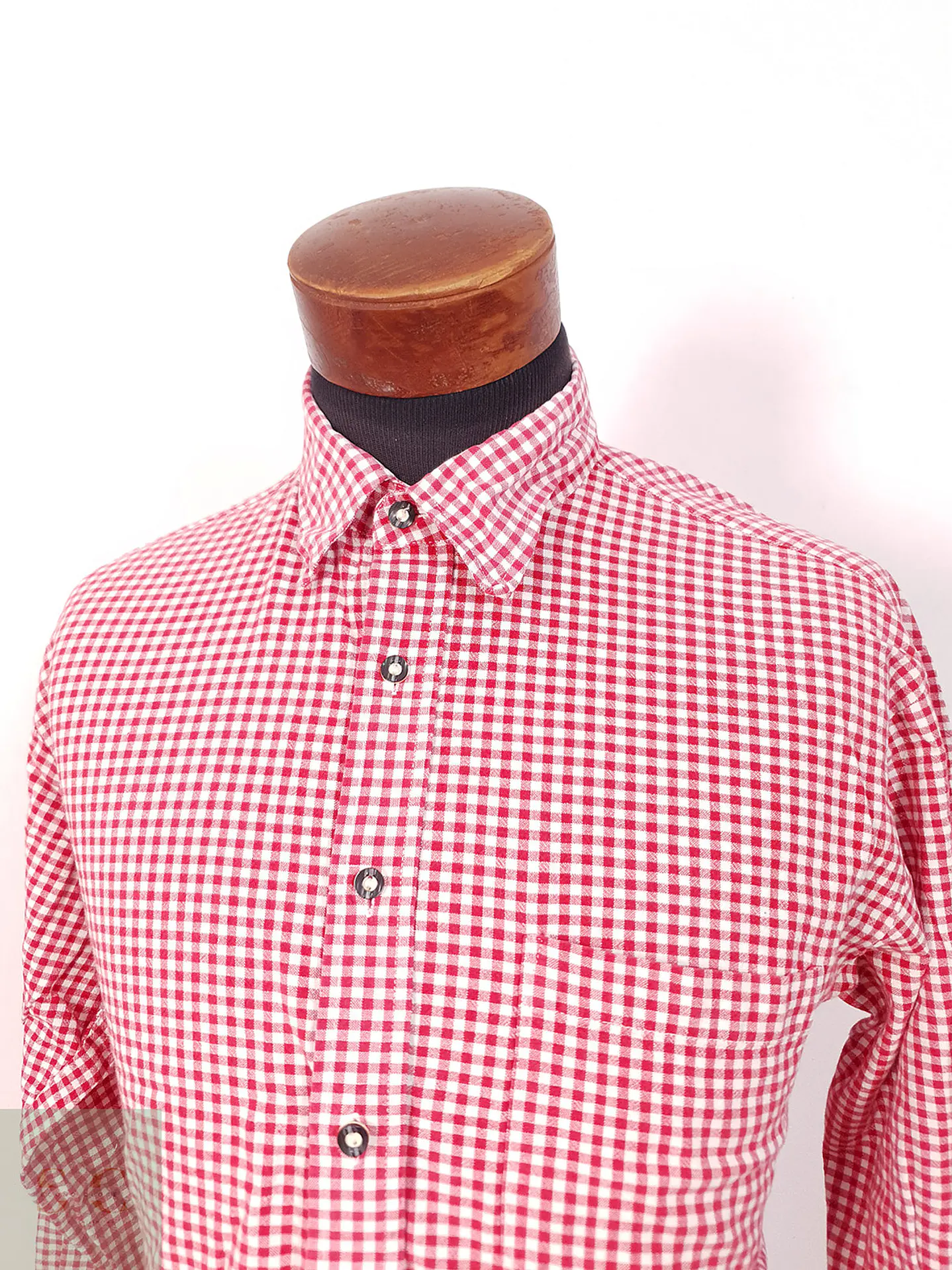Camisa Usar Trachten rojo blanco cuadros - Talla L 1