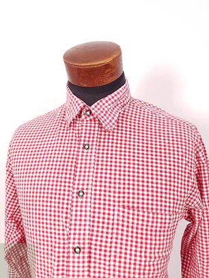 Camisa Usar Trachten rojo blanco cuadros - Talla L