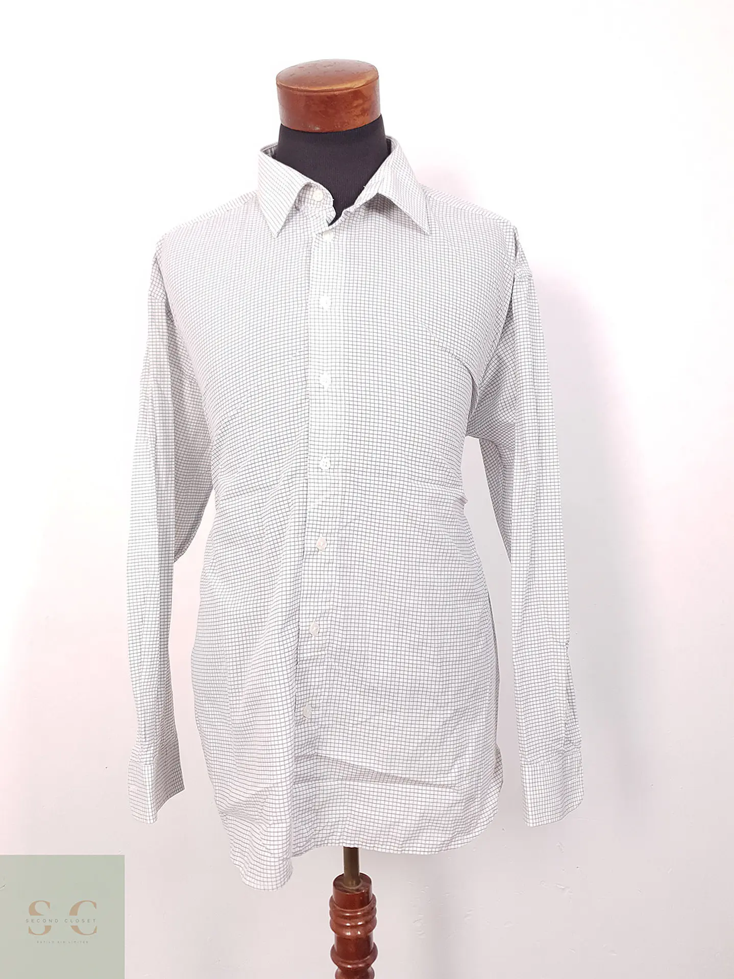 Camisa Henry Morell gris blanco microcuadros - Talla XXL 3