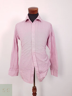 Camisa Miller y Monroe rosa microcuadros - Talla L