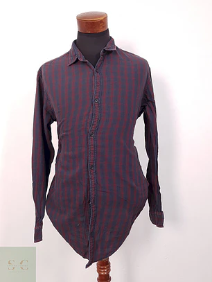 Camisa S. Oliver negro rojo cuadros - Talla XL