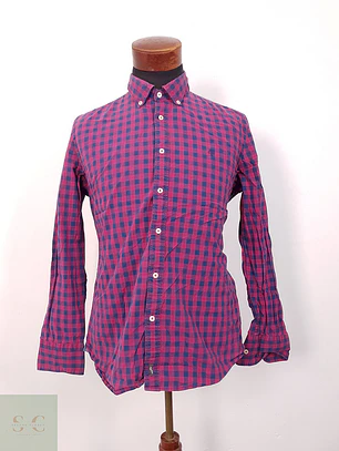 Camisa Marc O'Polo azul lila cuadros - Talla MB