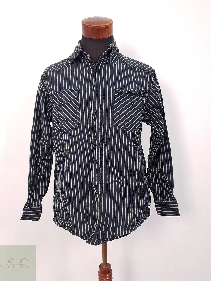 Camisa Identic Culture negro plomo rayas - Talla M 3