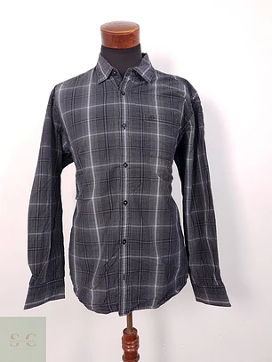 Camisa S. Oliver plomo cuadros - Talla XL