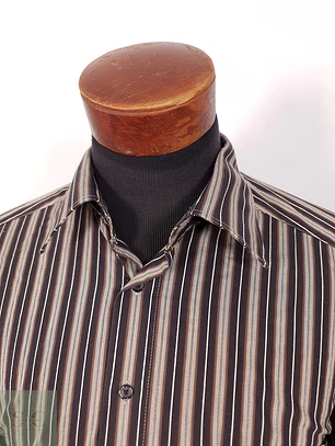 Camisa Bexley negro café rayas - Talla XL