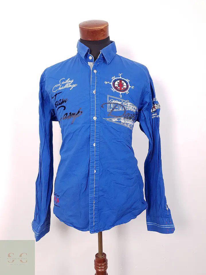 Camisa Camp David azul letras - Talla L 1