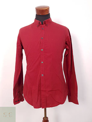 Camisa Fsnb burdeos lisa - Talla M Slim