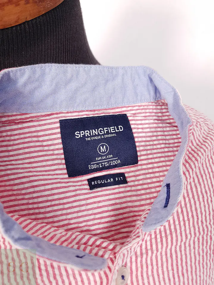 Camisa Springfield blanco rojo rayas - Talla M 1