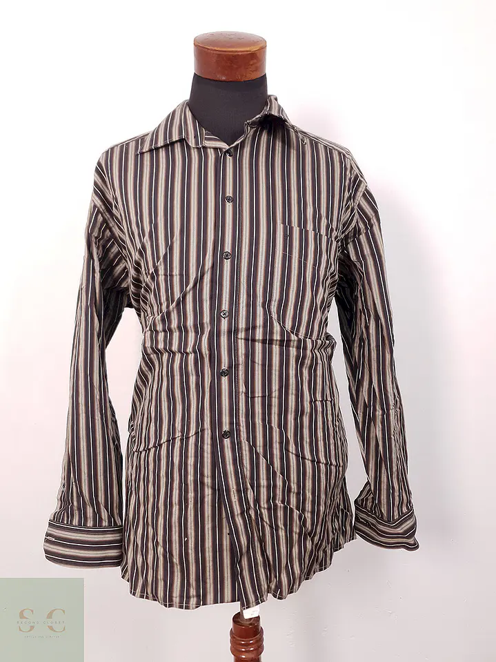 Camisa Bexley negro café rayas - Talla XL 3