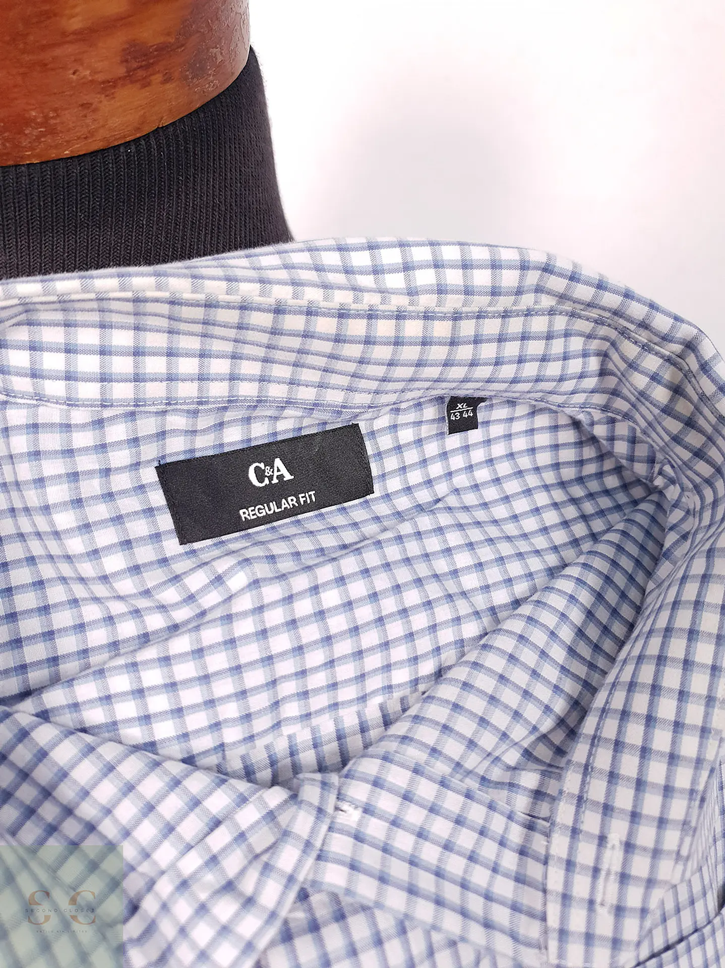 Camisa Cya cuadros celeste - Talla XL 3