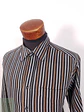 Camisa La Mode rayas negra gris café - Talla L - Miniatura 2