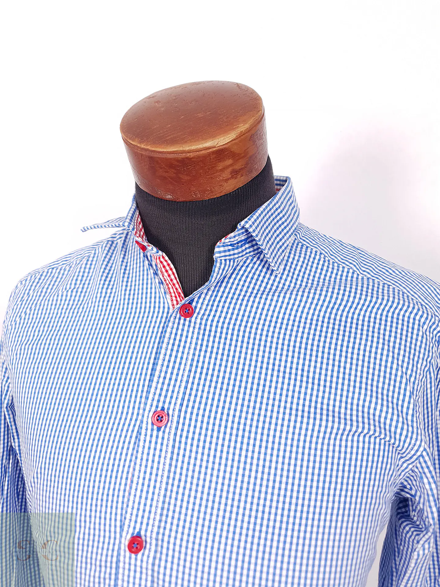 Camisa Jack y Jones celeste cuadros - Talla M Slim 3