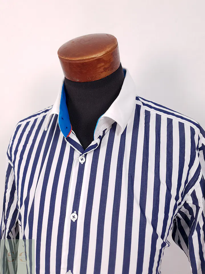 Camisa Curtis rayas azul blanco - Talla XXL 3