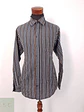 Camisa La Mode rayas negra gris café - Talla L - Miniatura 3