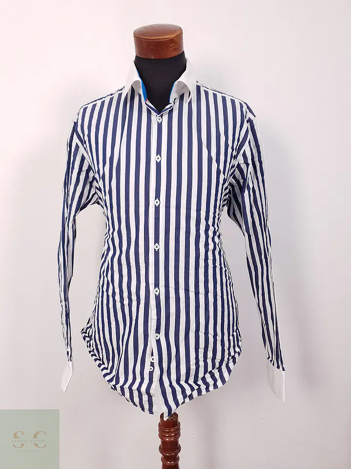 Camisa Curtis rayas azul blanco - Talla XXL 2