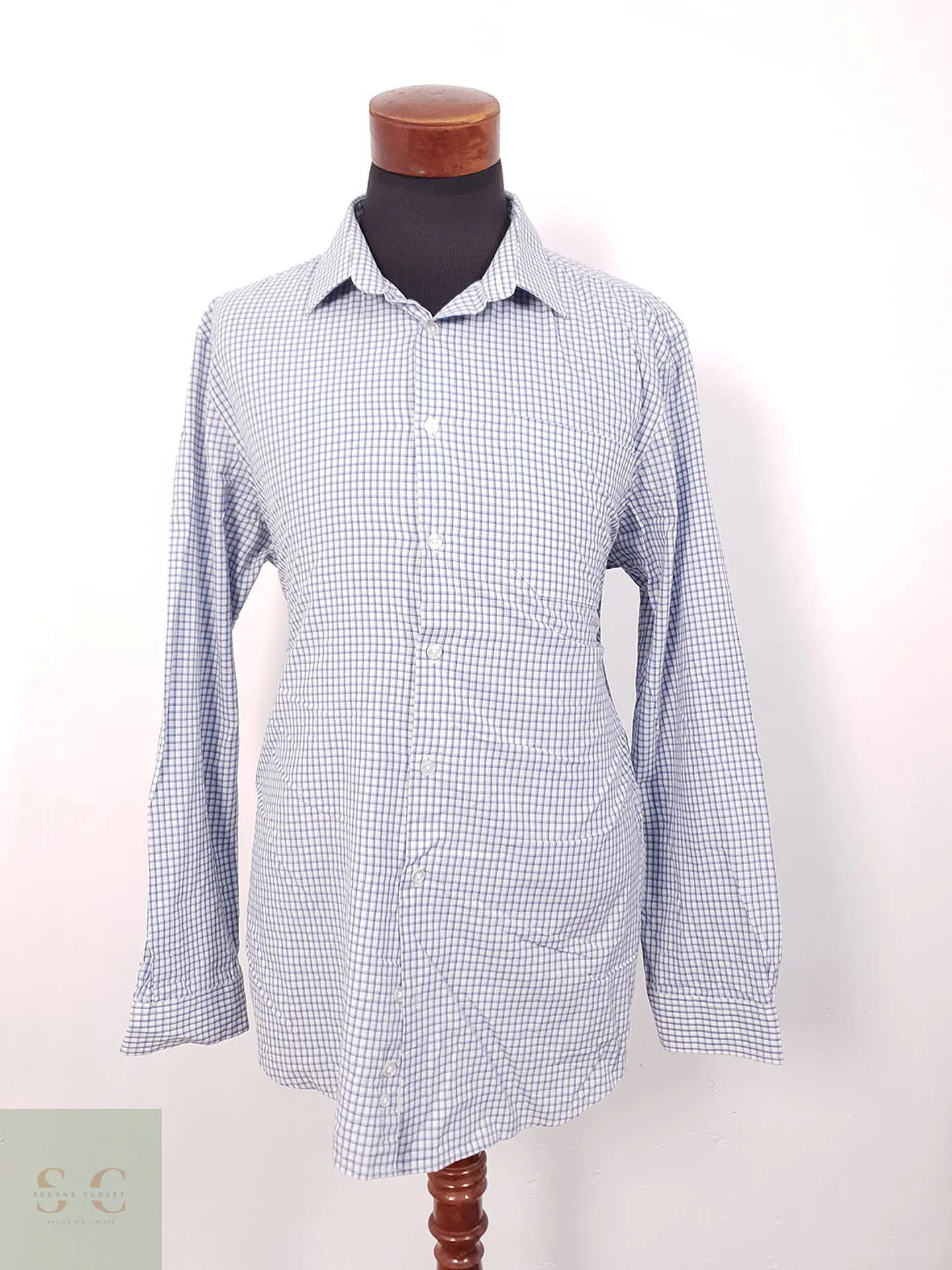 Camisa Cya cuadros celeste - Talla XL 1