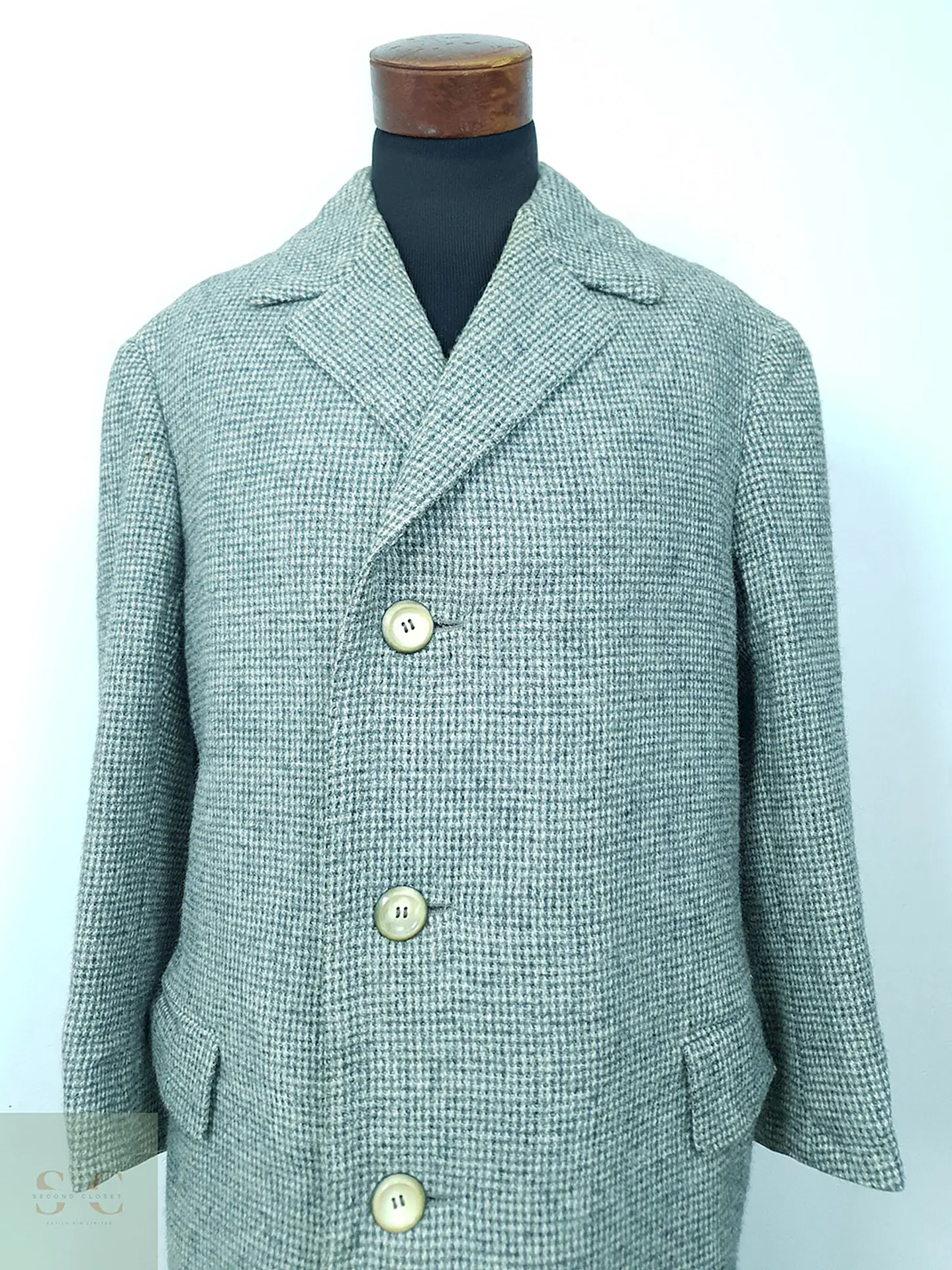 Abrigo Harris Tweed Vintage Largo 100% Lana Escocesa - Talla XL 7