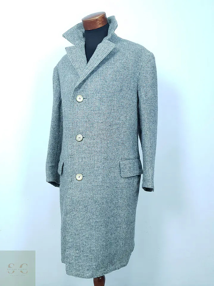 Abrigo Harris Tweed Vintage Largo 100% Lana Escocesa - Talla XL 9
