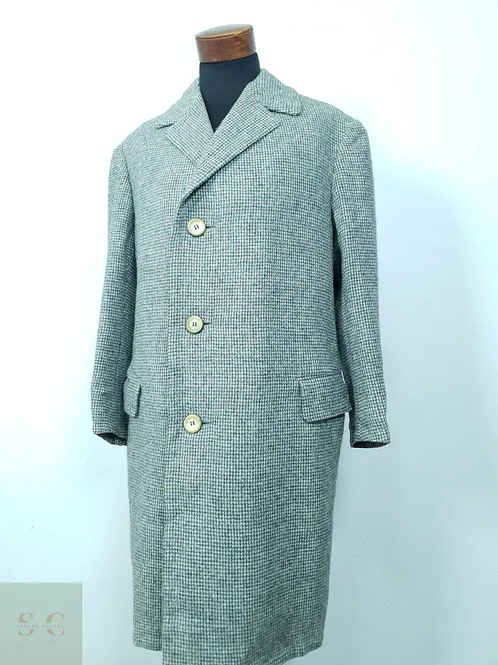 Abrigo Harris Tweed Vintage Largo 100% Lana Escocesa - Talla XL 11