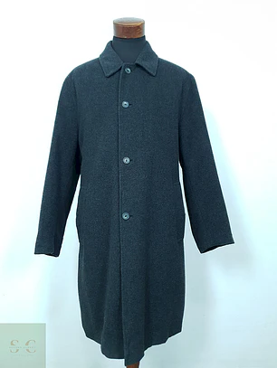 Abrigo Mc Neal Clásico Plomo Lana Virgen - Talla L