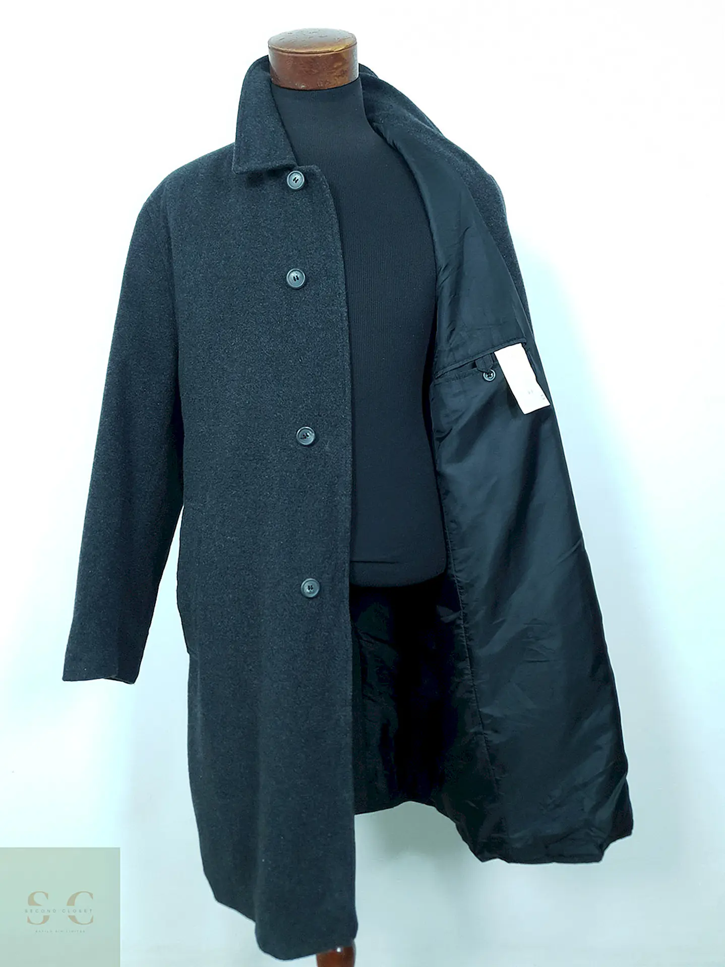 Abrigo Mc Neal Clásico Plomo Lana Virgen - Talla L 2