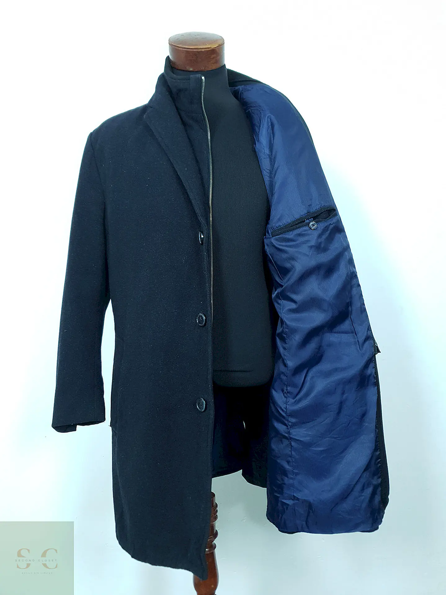 Abrigo Peek & Cloppenburg Azul Oscuro Lana - Talla LXL 3