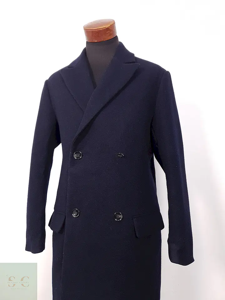 Abrigo H&M Cruzado Azul Marino Lana - Talla M 3